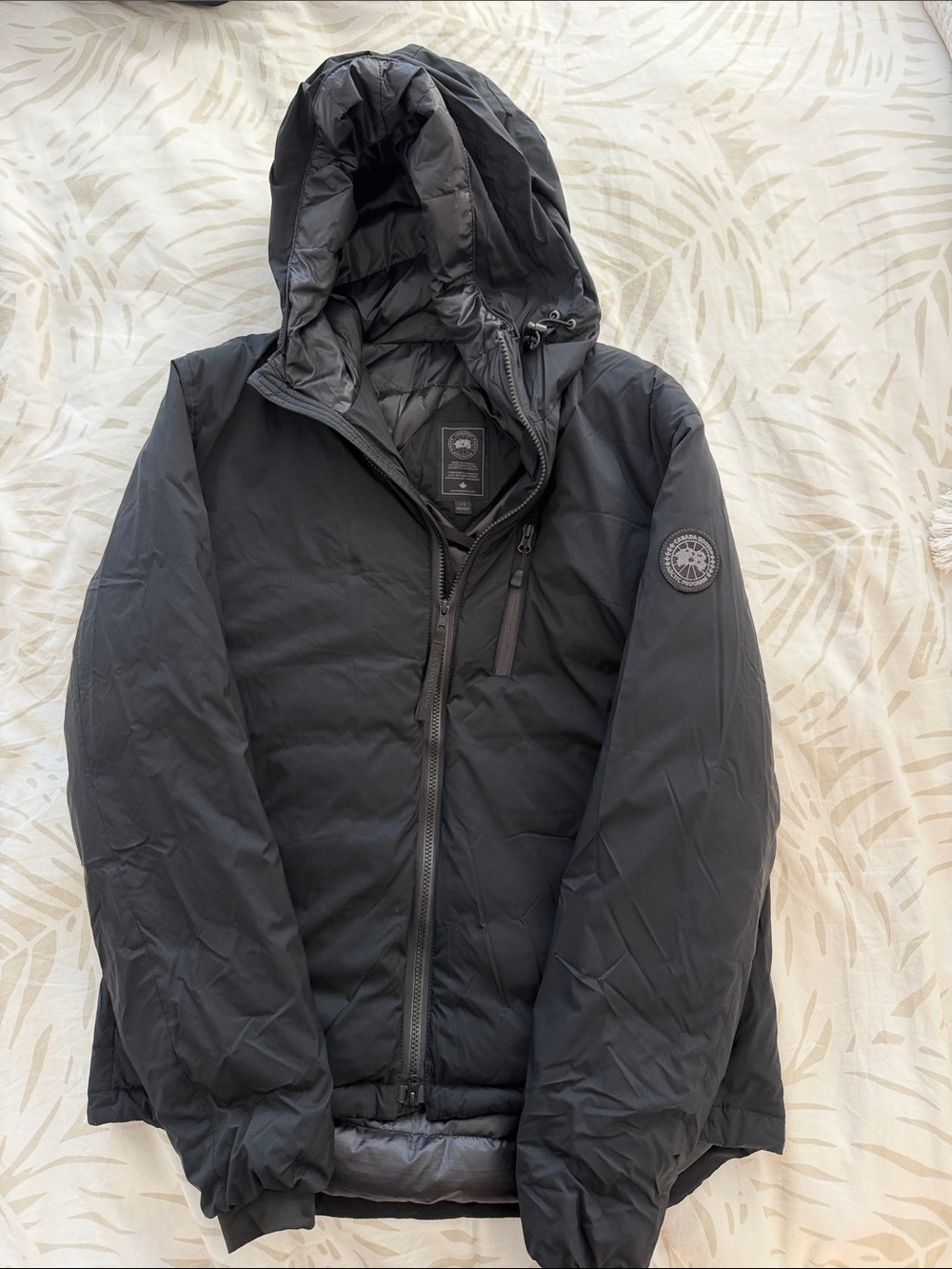 Canada Goose Lodge Hoody Jacket Black Label | Men's Black Hooded Puffer Jacket